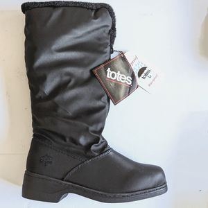 NWT Women's Totes Cynthia Black Zip Front Waterproof Boots Size 5.5